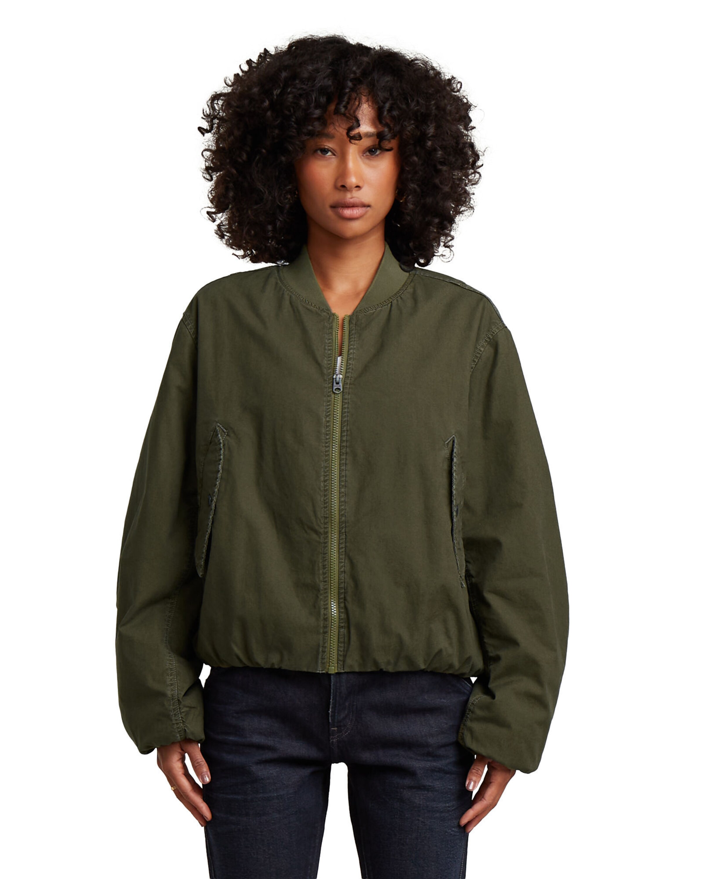 G-STAR Between-season jacket 'Bomber Padded Jacket' in Green: front