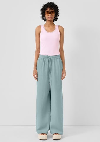 QS Wide Leg Hose in Grün