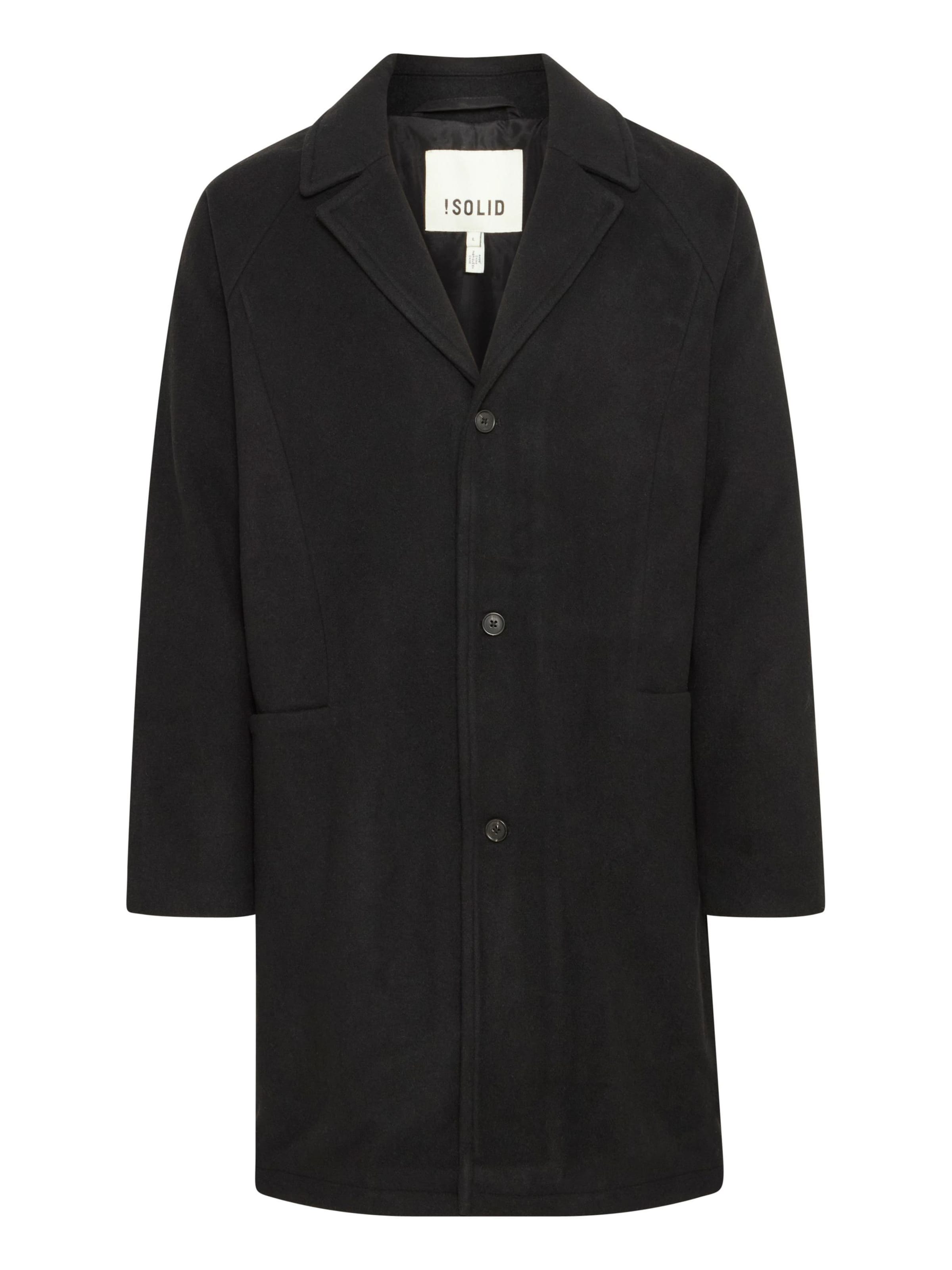 !Solid - Abrigo de entretiempo 'Miguel' en negro: frente