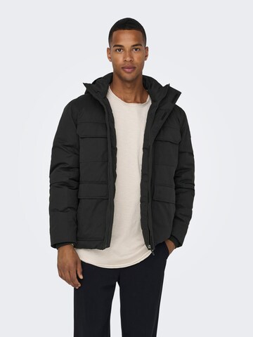 Veste d’hiver 'Cedric' Only & Sons en noir : devant