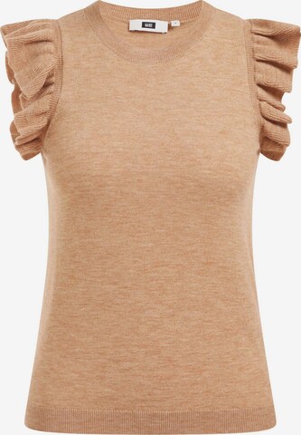 T-shirt WE Fashion en beige : devant