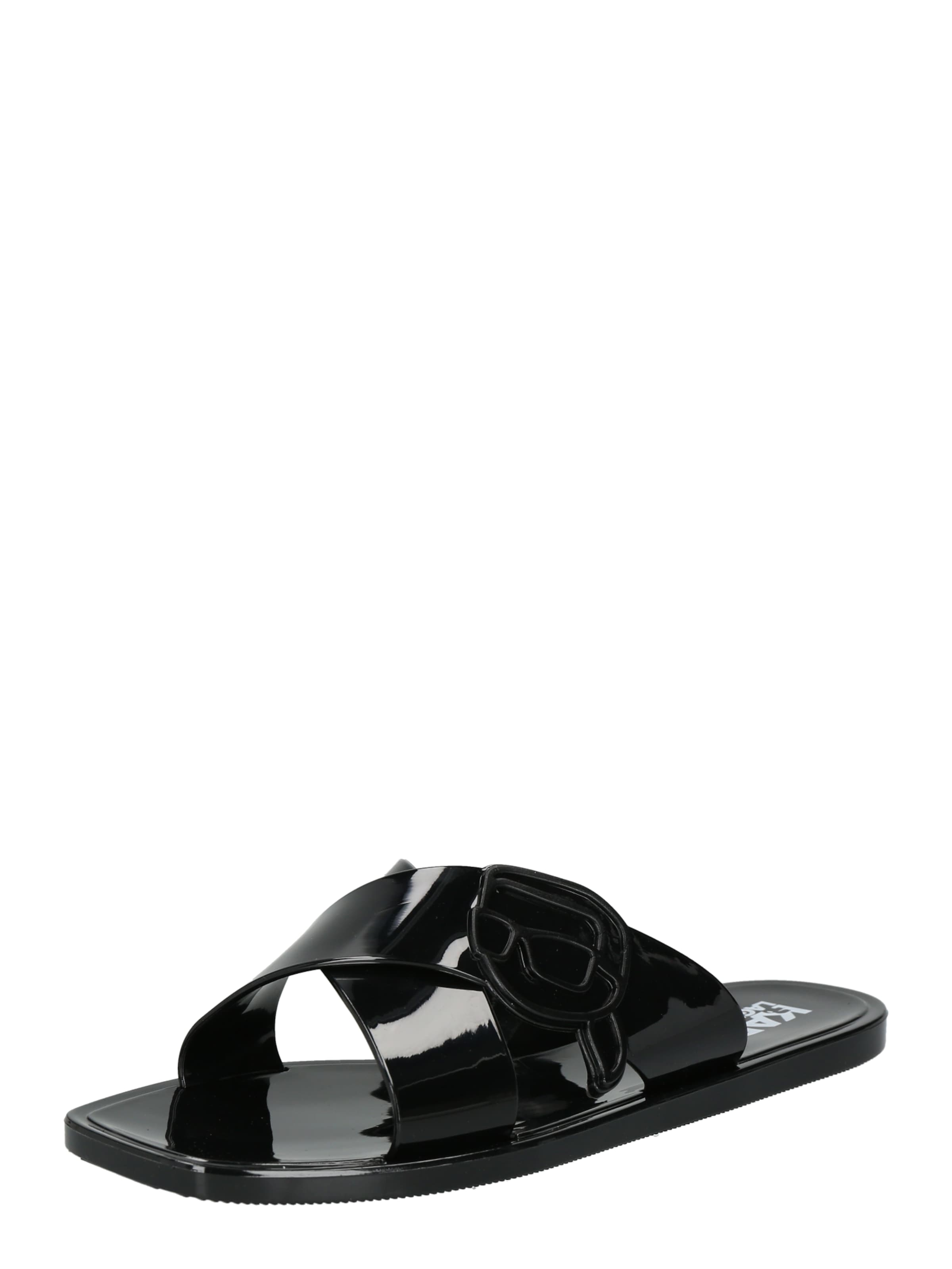 Karl Lagerfeld - Pantufa 'Ikon Nft' em preto: frente