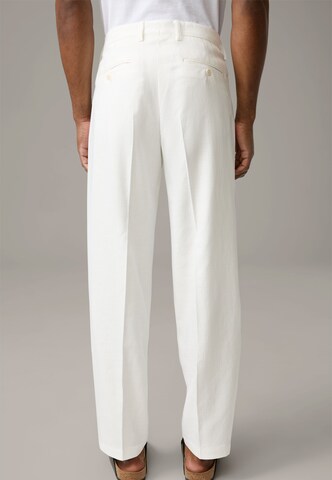 STRELLSON Loose fit Pleat-Front Pants in White