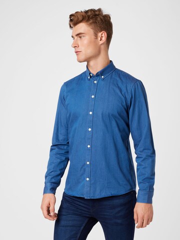 Casual Friday Regular fit Button Up Shirt 'Anton' in Blue: front