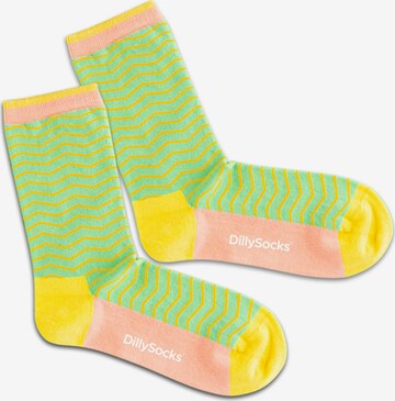 DillySocks Socks 'Salad Square' in Green: front