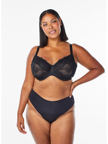 Devoted by Zizzi Балконет Бюстгальтер 'LSOLVEIG' в Черный: спереди