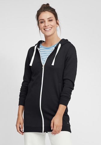 Oxmo Zip-Up Hoodie 'Olinda' in Black: front