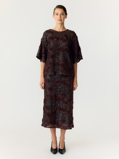 YAS Bluse 'YASELYSIA' in XS in kastanienbraun / dunkelbraun, Produktansicht