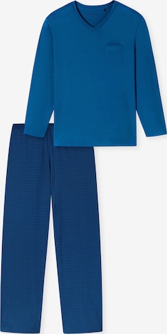 SCHIESSER Pyjama lang ' Comfort Essentials ' in Blauw: voorkant
