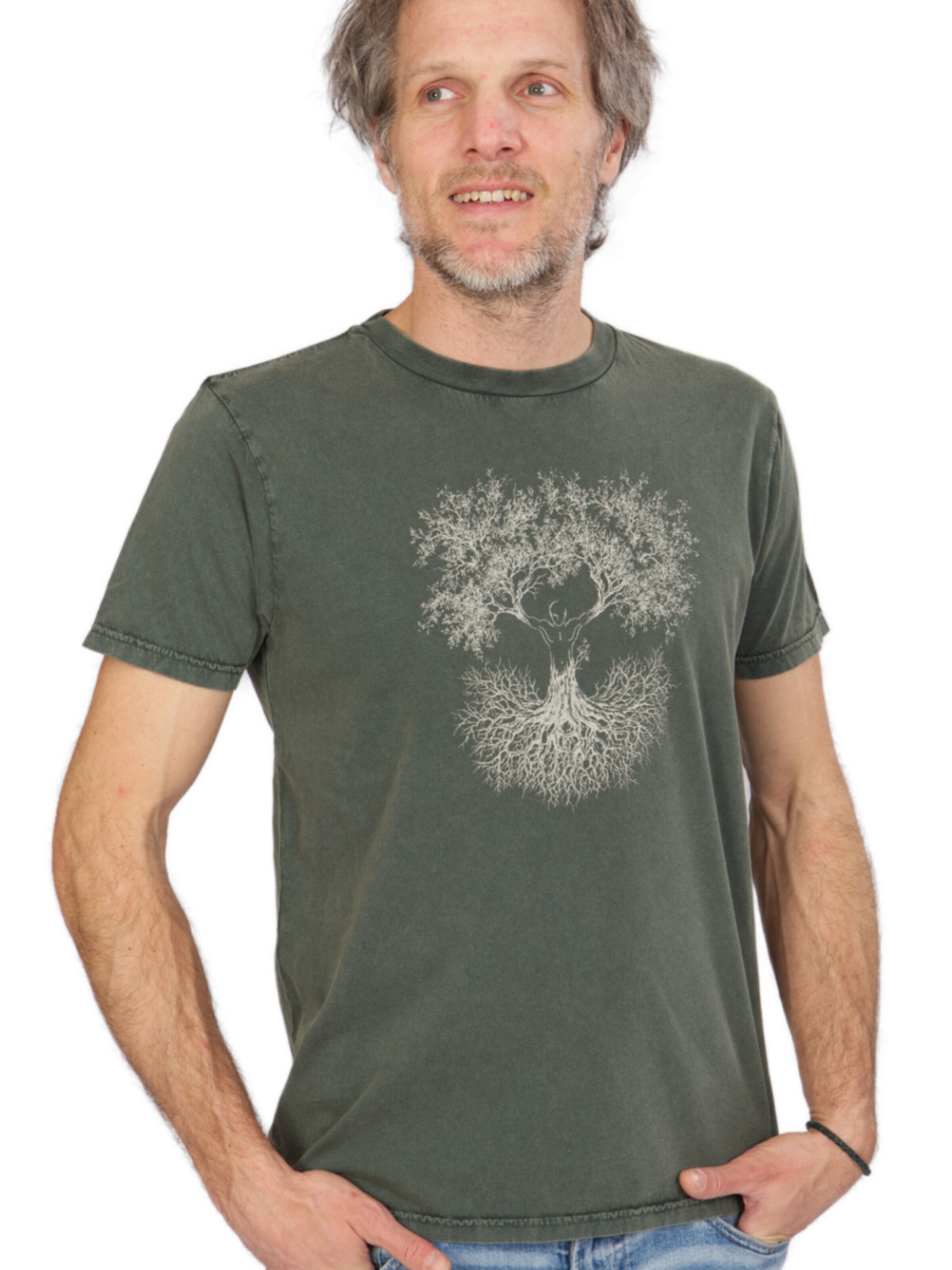 Life-Tree Shirt 'Organic Fairwear Fusion' in Green