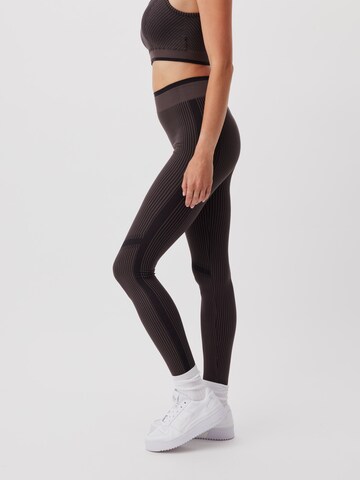 LeGer by Lena Gercke Skinny Workout Pants 'Chani' in Brown