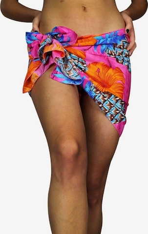 King Kameha Scarf 'Pineapple Hibiscus Shadow Line' in Pink: front