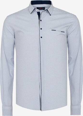 CIPO & BAXX Regular Fit Business Hemd REED mit Kontrast Knopfleiste in Weiß: predná strana