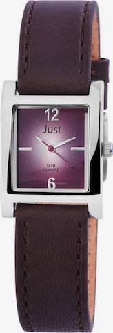 JUST Analog Watch 'silberfarbig, 5 ATM' in Brown: front