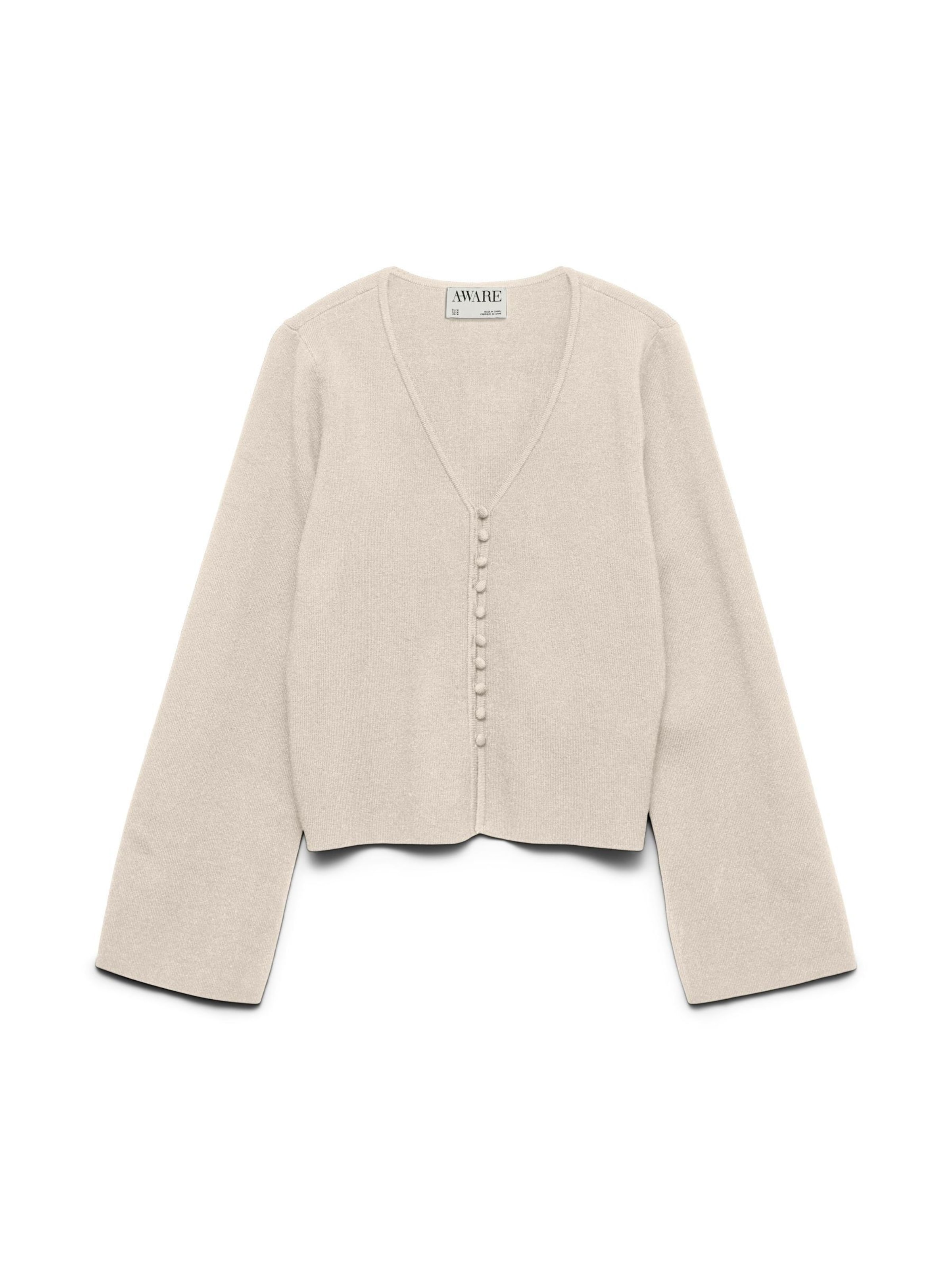 VERO MODA Gebreid vest 'VMAWHANNA' in Beige: voorkant