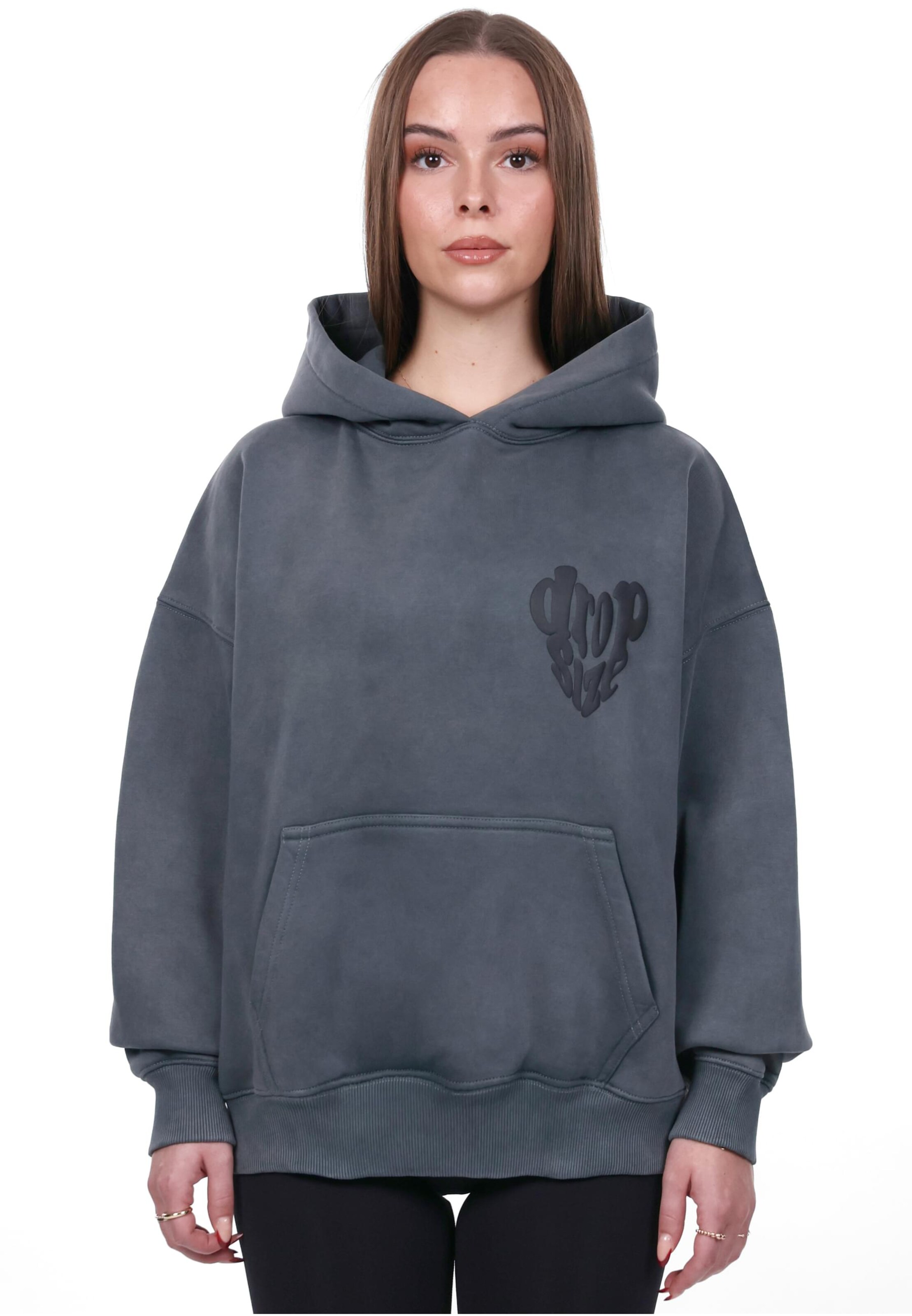 Dropsize Mikina 'Limits' – šedá: přední strana