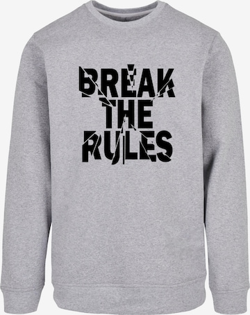 Merchcode Sweatshirt 'Break The Rules 2' in Grijs: voorkant