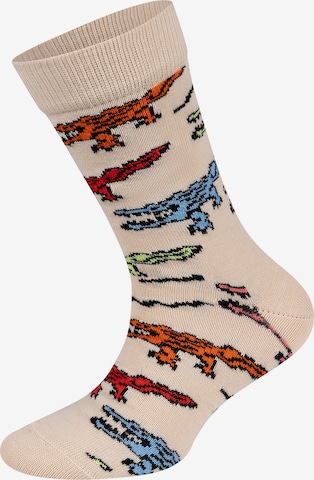 Happy Socks Socks 'Dino-Crocodile' in Beige