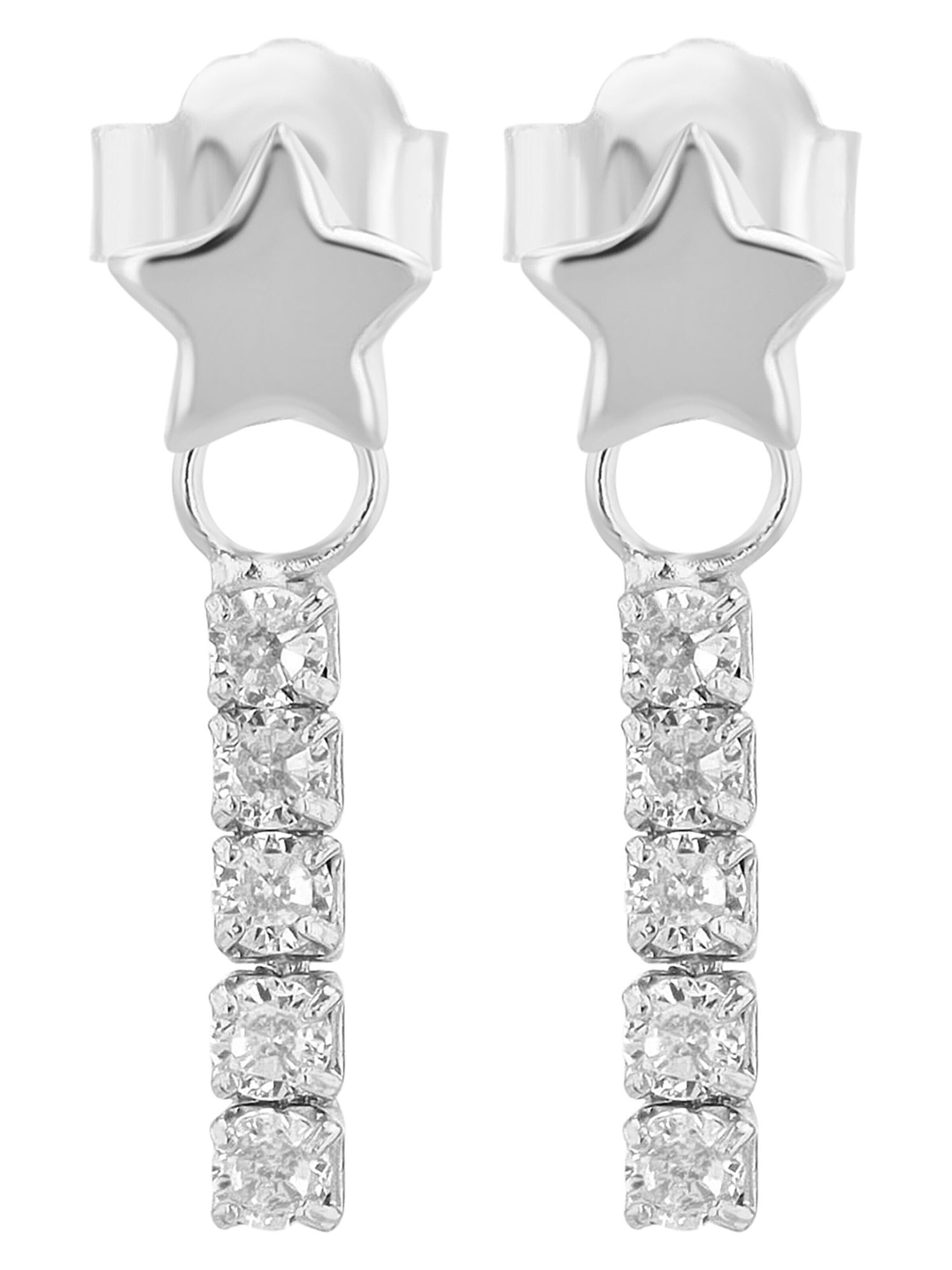 Akzent Earrings '"Nelenia" aus 925 Sterlingsilber, rhodiniert, langlebig' in Silver: front