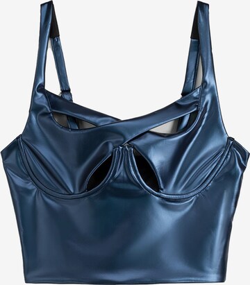 Bershka Top in Blauw: voorkant