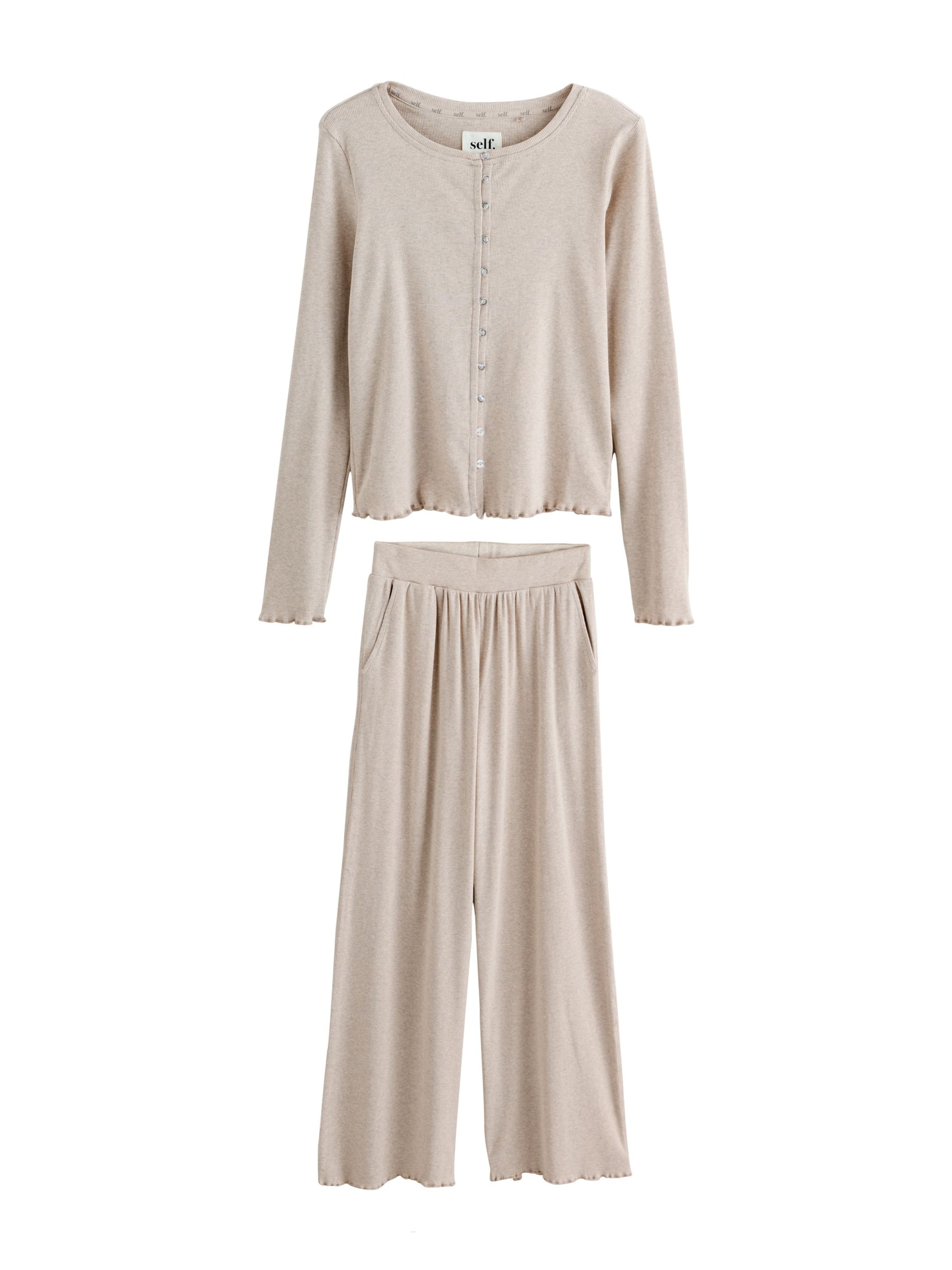 self. Pyjama in Beige: Vorderseite