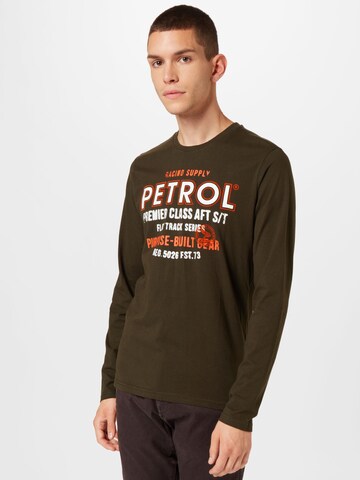 Petrol Industries Shirt in Groen: voorkant