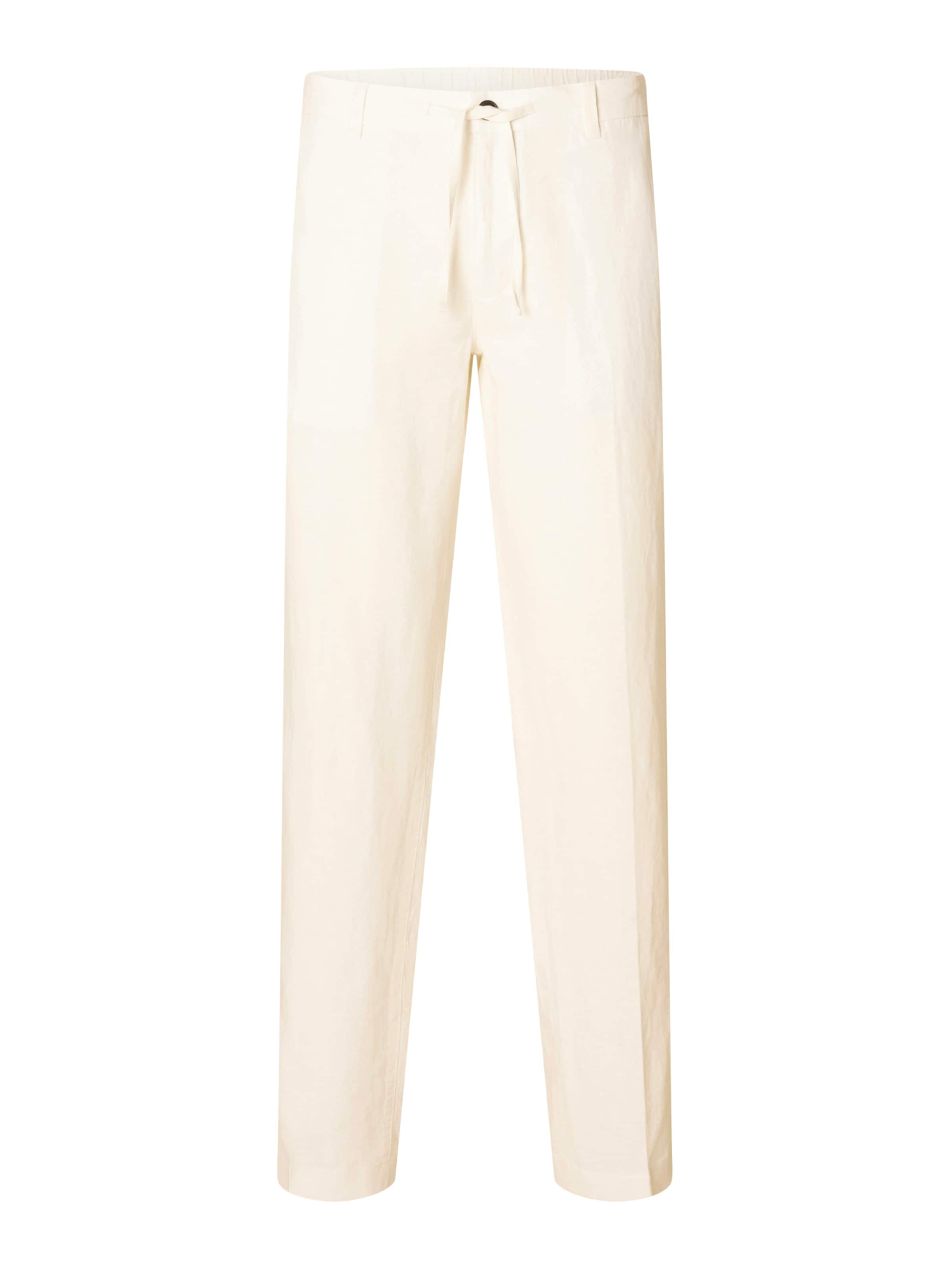 SELECTED Pantalon à plis 'SLHLEROY' en crème, Vue avec produit