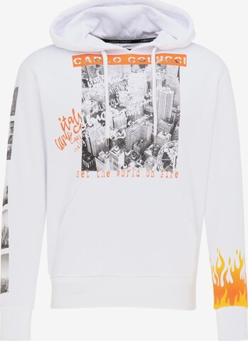 Carlo Colucci Sweatshirt 'Ciprian' in Wit: voorkant