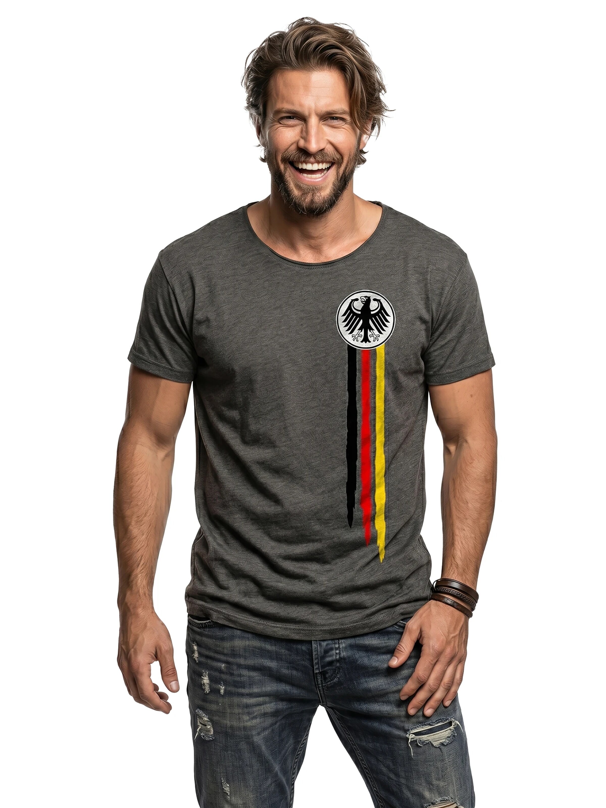 MAKAYA Shirt 'Bundesadler' in Grey