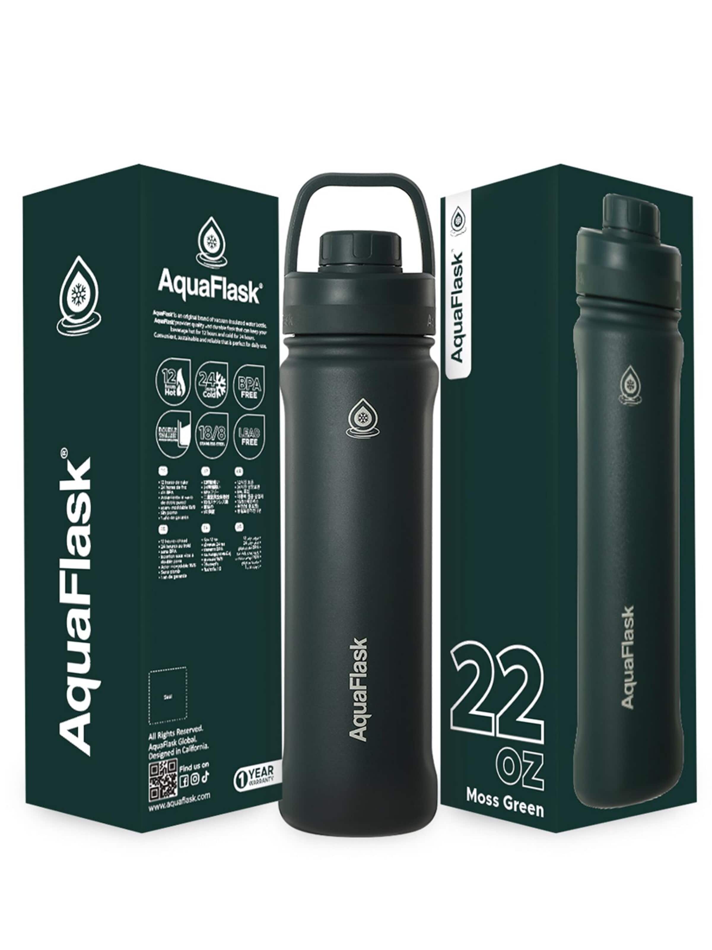 AquaFlask Láhev na vodu 'AquaFlask Termoláhev REGULAR+ 650 ml' – zelená