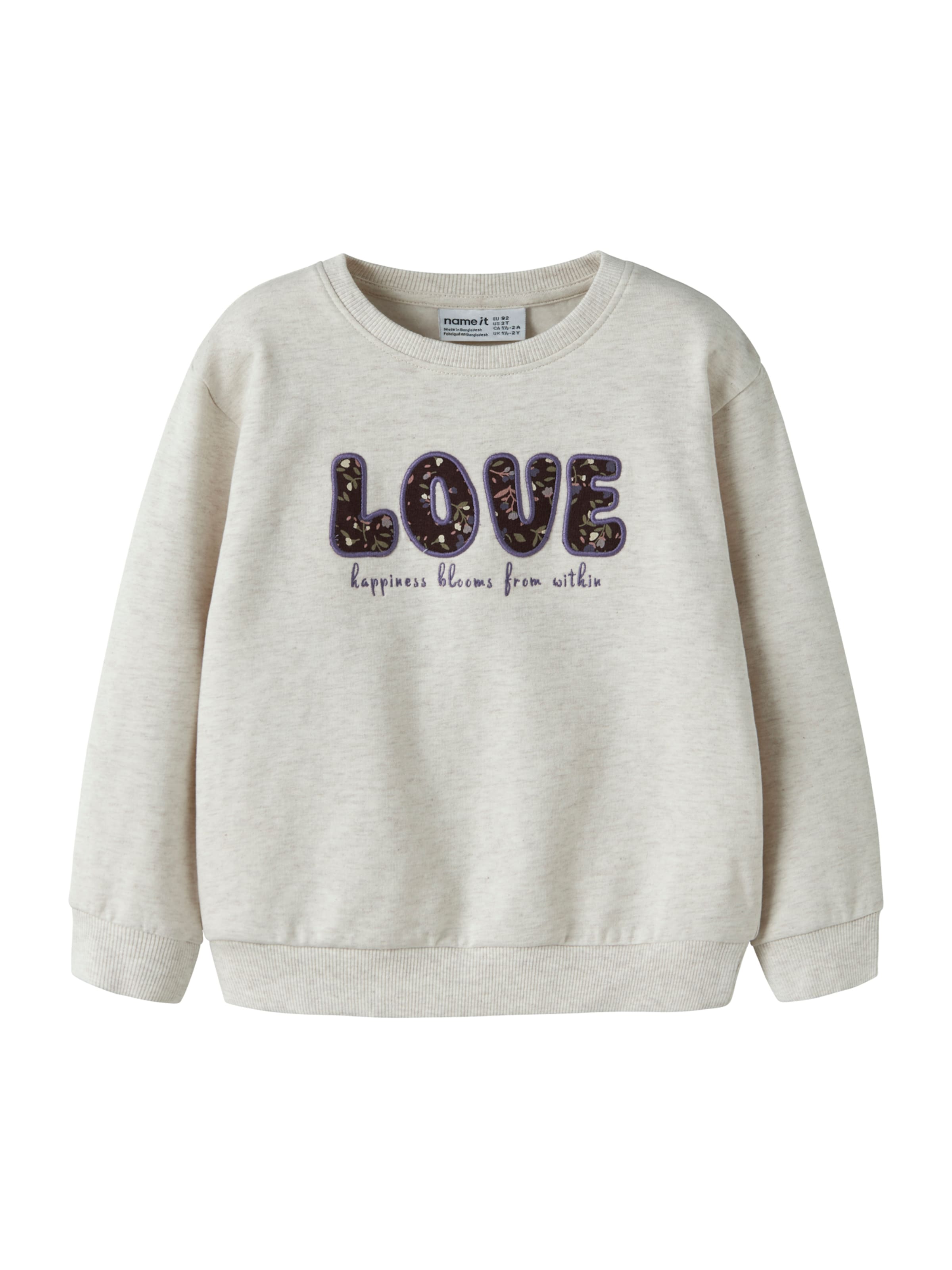 NAME IT Sweatshirt 'NMFOCLOVE' in Grijs: voorkant