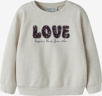 NAME IT Sweatshirt 'NMFOClove' in Grijs: voorkant