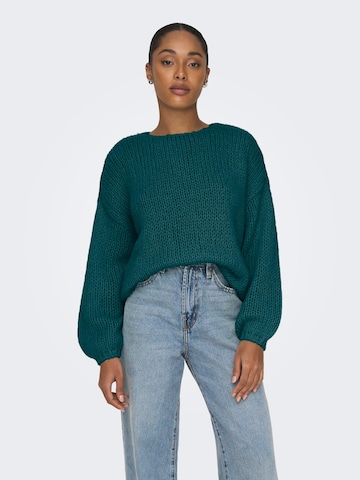 ONLY Sweter 'Nordic' w kolorze zielony: przód