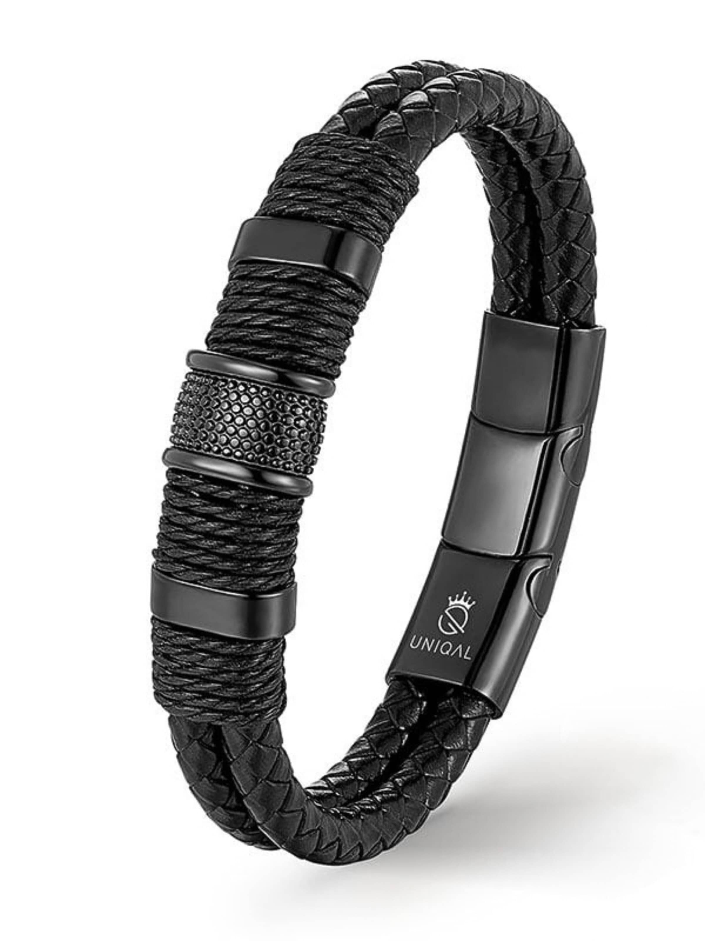 Bracelet 'PREMIUM STYLE BLACK' UNIQAL en noir : devant