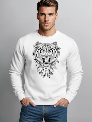 Neverless Sweatshirt 'Tiger' in White