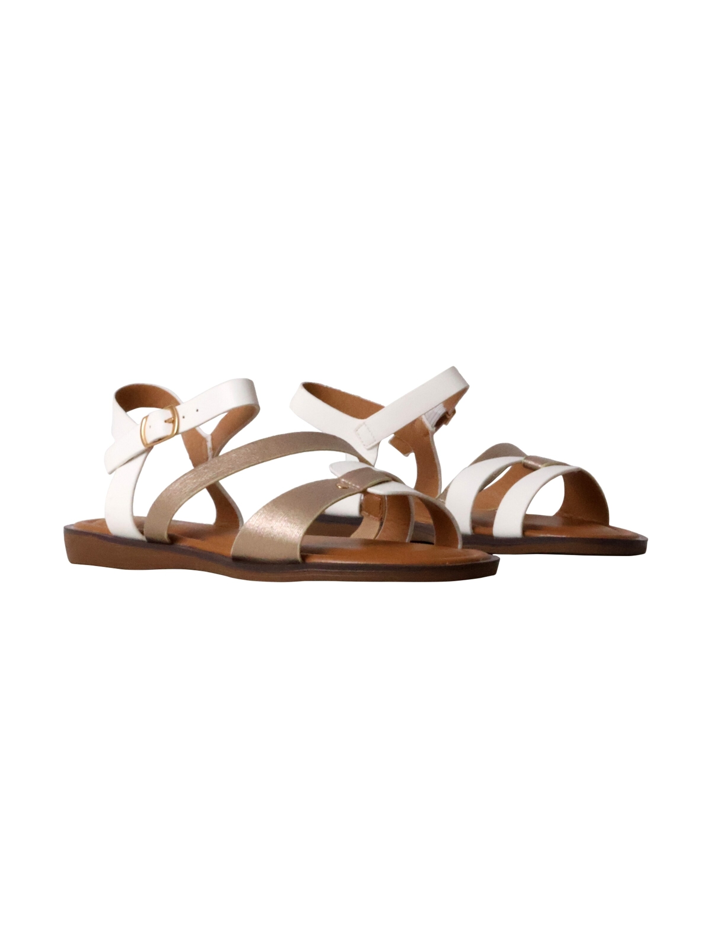 POTI PATI Sandal 'Flache Sandalen mit Riemchen' in White