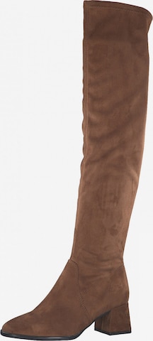 TAMARIS - Botas sobre la rodilla en marrón: frente