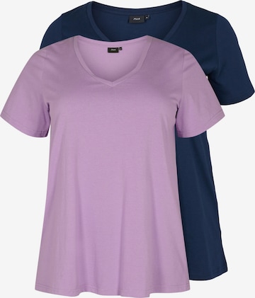 Zizzi Shirt in Blauw: voorkant