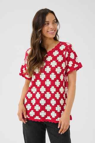 Chemisier 'Kip' Cream en rouge : devant