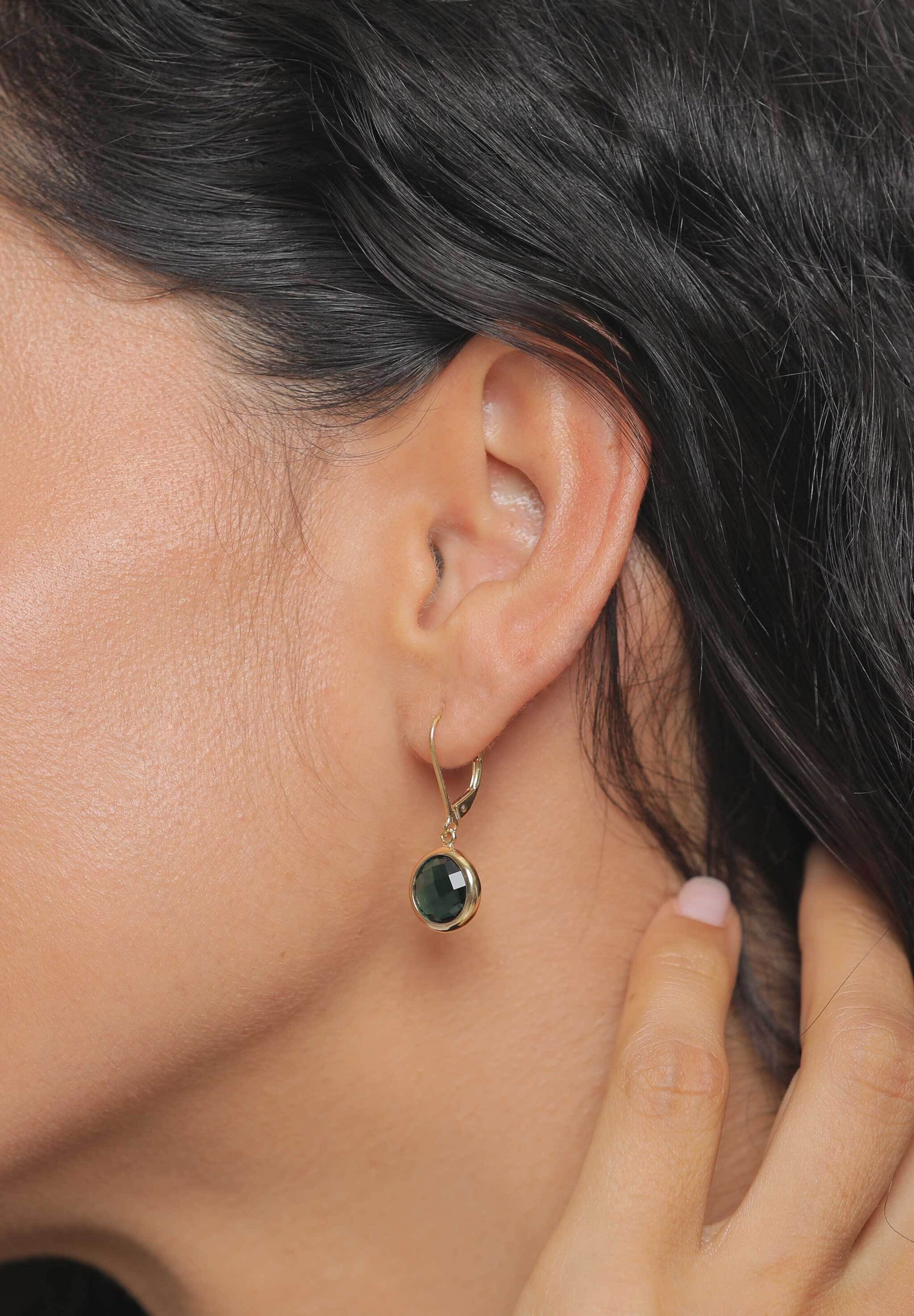 ELLI Örhängen 'Quarz' i guld: framsida