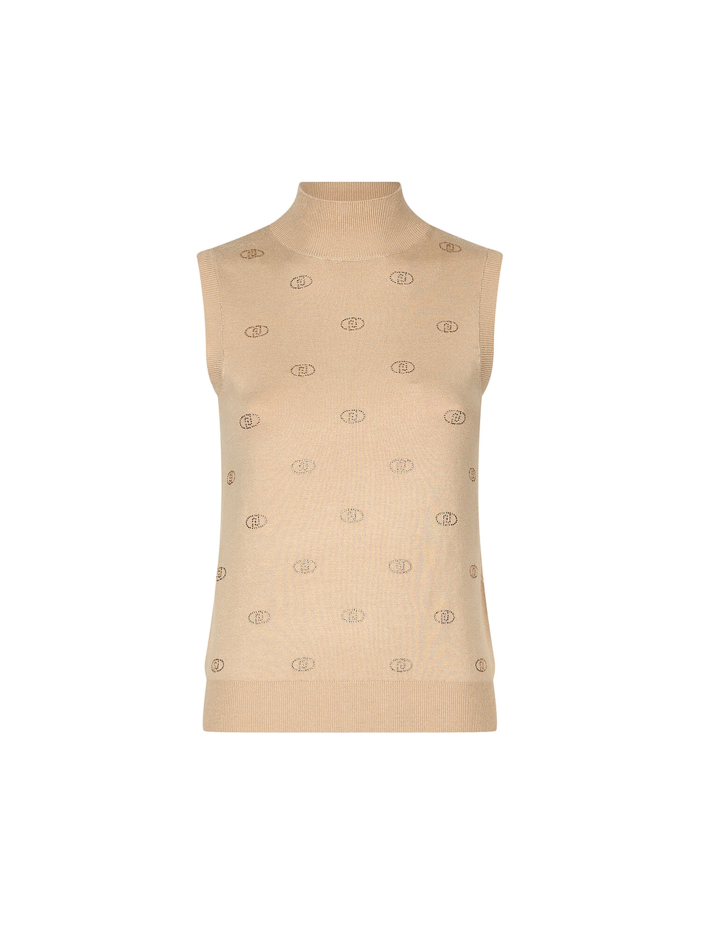 Liu Jo Vyšívaný top - Béžová: predná strana