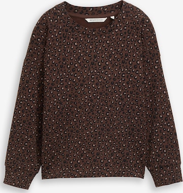TOM TAILOR DENIMSweater majica - smeđa boja: prednji dio
