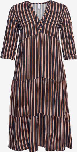 Rochie SHEEGO pe bej / albastru noapte / portocaliu somon, Vizualizare produs