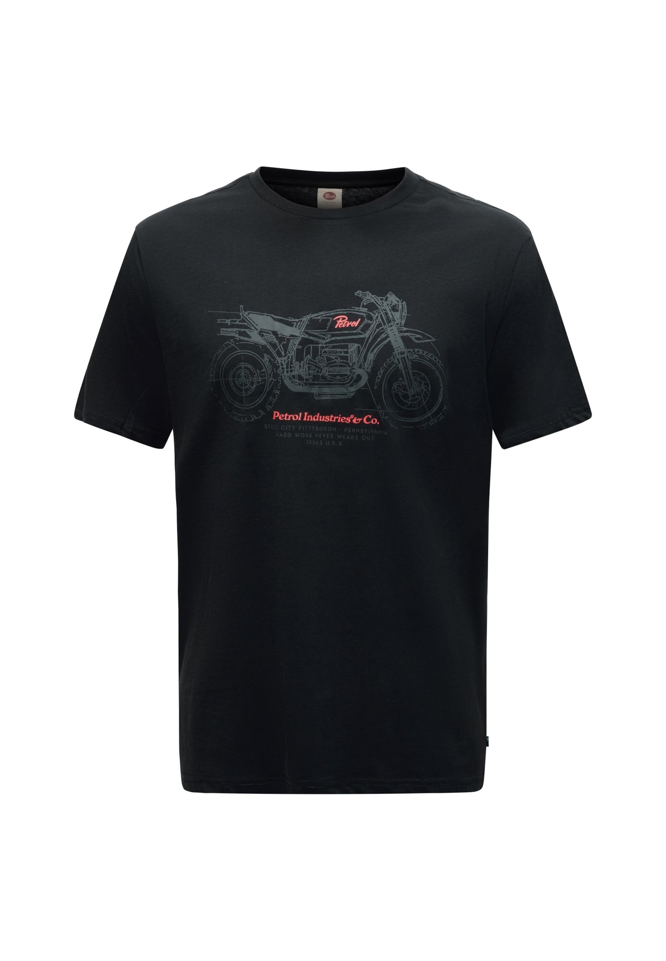 Tricou de la Petrol Industries pe negru: față