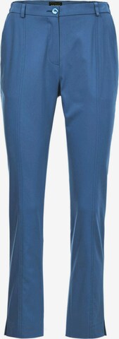 Goldner Regular Pleated Pants ' Anna' in Blue: front