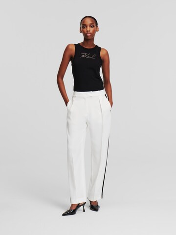 Karl Lagerfeld Štandardný strih Plisované nohavice - biela