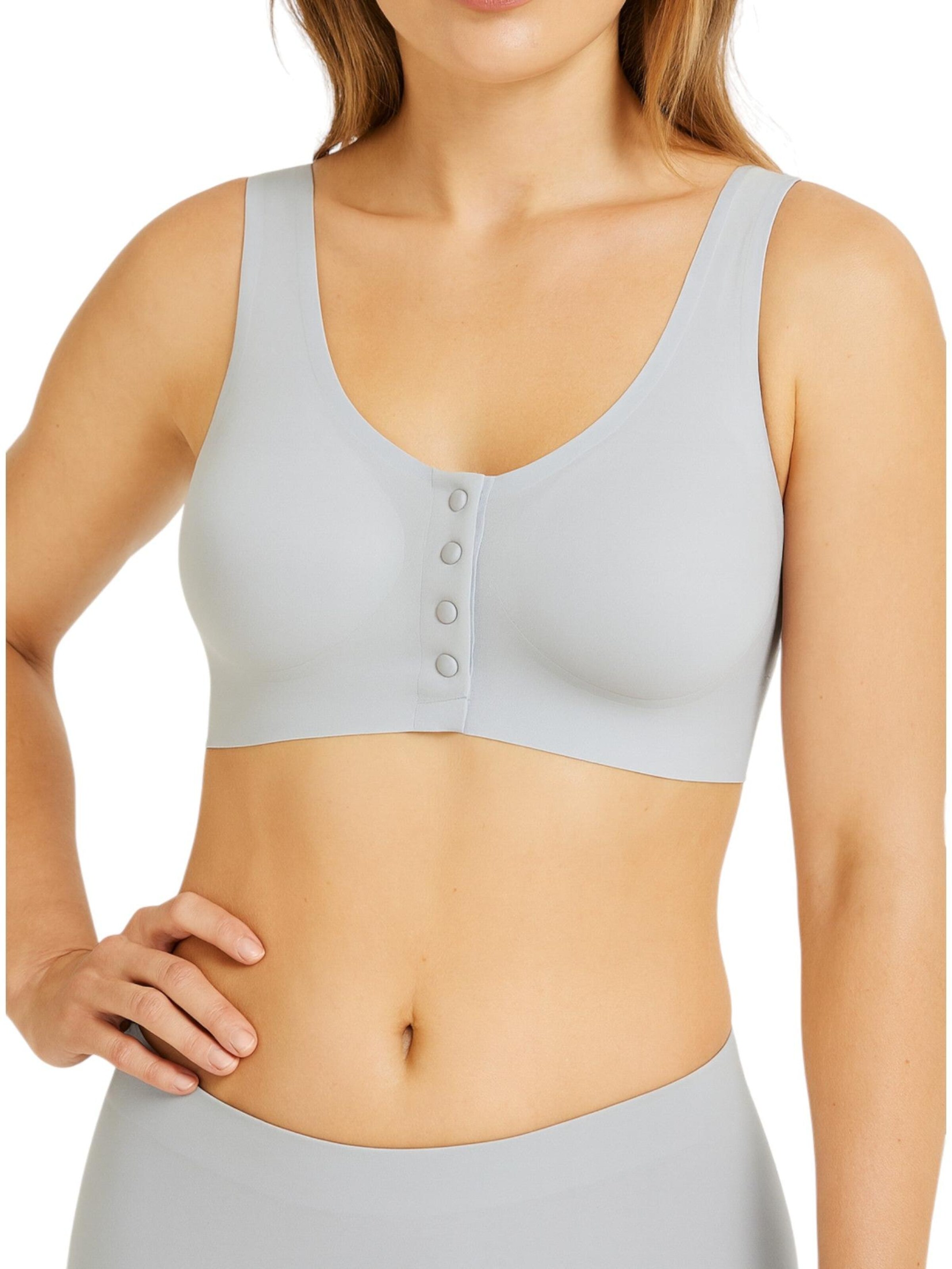 fashionshowcase - Bustier Sujetador deportivo 'FrontEase' en gris