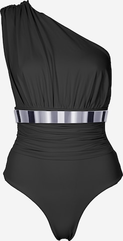 SEA ME SWIM Swimsuit 'MONACO Silver Edition' in Black: front