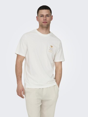 Only & Sons Μπλουζάκι 'MANUEL' σε λευκό: μπροστά