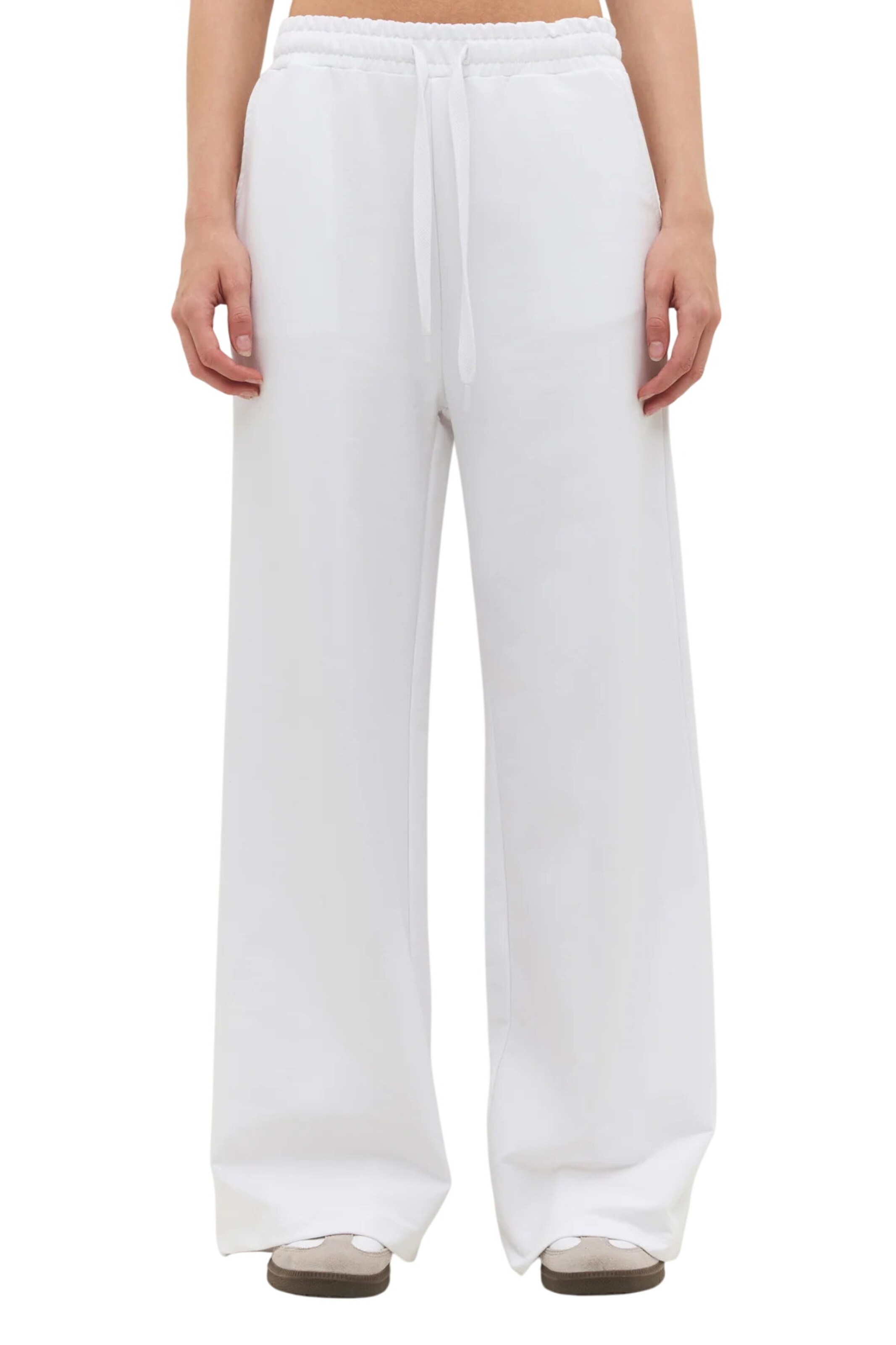 No Matter What Wide leg Broek in Wit: voorkant